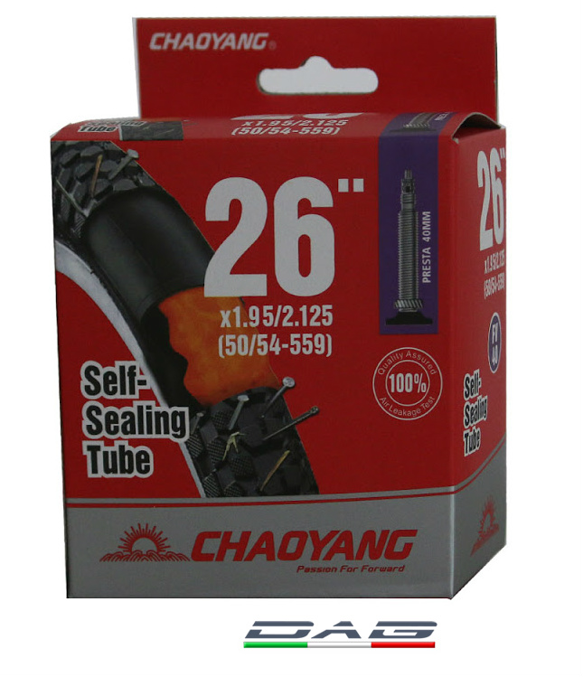 ChaoYang Camera d'aria MTB Antiforatura Autosigilante 26 x 1.95/2.10 valvola 48mm
